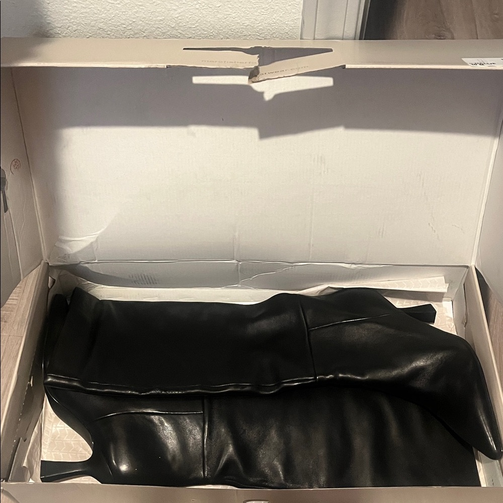 Black Knee-High Leather Boots